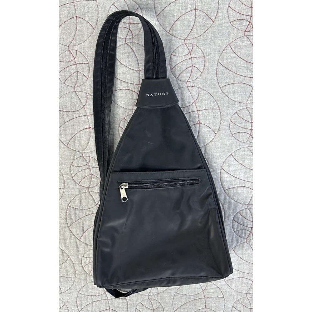 NATORI Women's Convertible Sling Bag Backpack / Black Nylon